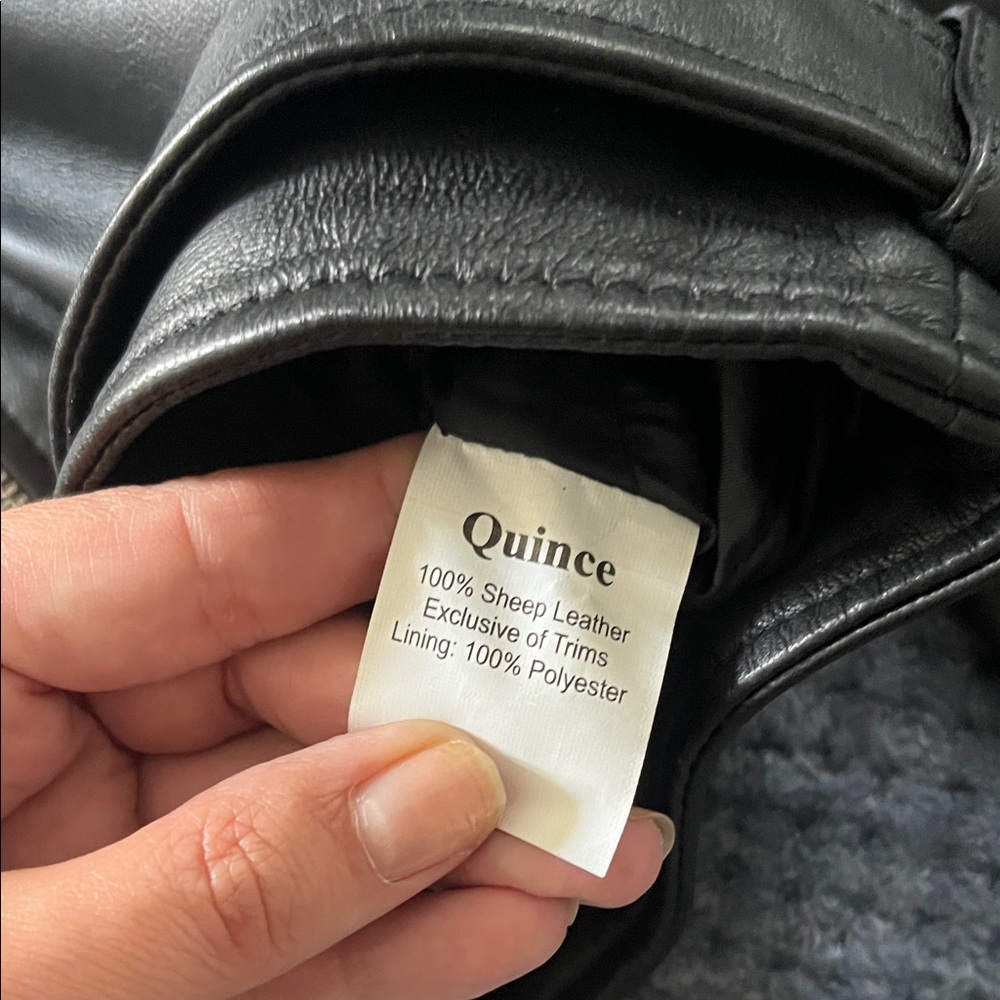Quince Black Leather Jacket - Picture 6 of 6